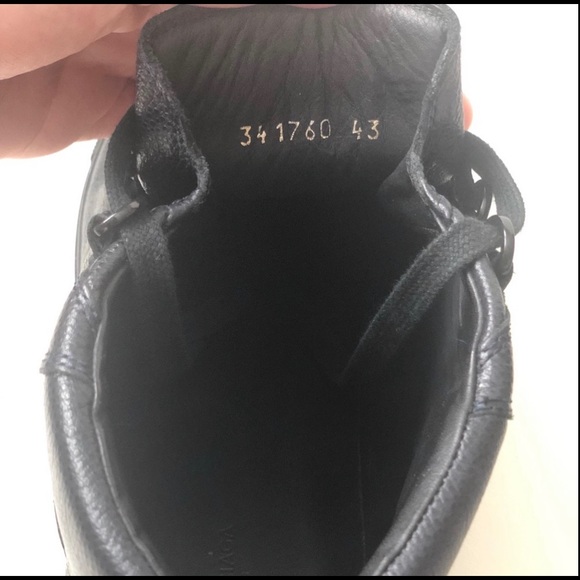 Balenciaga Arena Men’s Sneakers - Black Lambskin Leather - NWOT - Picture 4 of 11